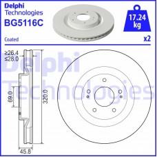 BG5116C DELPHI Гальмівний диск