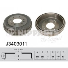 J3403011 NIPPARTS Гальмівний барабан