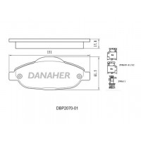 DBP2070-01 DANAHER Комплект гальмівних колодок дисковий гальм