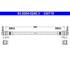 83.6204-0240.3 ATE Гальмівний шланг