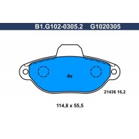 B1.G102-0305.2 GALFER Комплект гальмівних колодок дисковий гальм