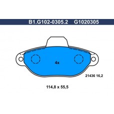 B1.G102-0305.2 GALFER Комплект гальмівних колодок дисковий гальм