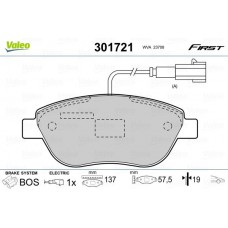 301721 VALEO Комплект гальмівних колодок дисковий гальм