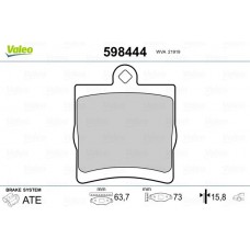 598444 VALEO КомплеК т гальмівних колодок, дискове гальмо