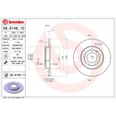 08.9148.11 BREMBO Гальмівний диск