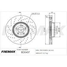 BD-0437 FREMAX Гальмівний диск