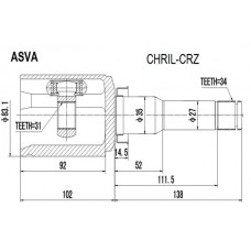 CHRIL-CRZ ASVA Шарнирный комплект, Привідний вал