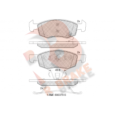 RB2223 R BRAKE Комплект гальмівних колодок дисковий гальм