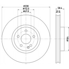 8DD 355 123-501 HELLA Гальмівний диск