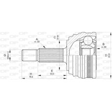 CVJ5838.10 OPEN PARTS Шарнирный комплект, Привідний вал