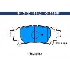 B1.G120-1551.2 GALFER КомплеК т гальмівних колодок, дискове гальмо