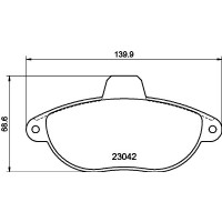 8DB 355 019-251 HELLA Комплект гальмівних колодок дисковий гальм