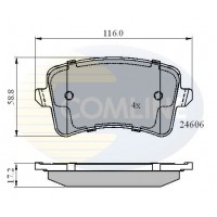 CBP01709 COMLINE Комплект гальмівних колодок дисковий гальм