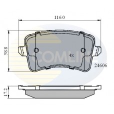 CBP01709 COMLINE Комплект гальмівних колодок дисковий гальм