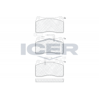 181647 ICER Комплект гальмівних колодок дисковий гальм