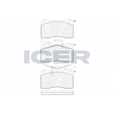 181647 ICER Комплект гальмівних колодок дисковий гальм