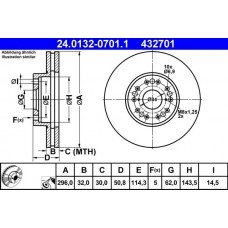 24.0132-0701.1 ATE Гальмівний диск