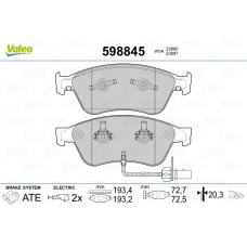 598845 VALEO Комплект гальмівних колодок дисковий гальм