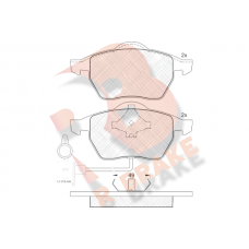 RB0808 R BRAKE Комплект гальмівних колодок дисковий гальм