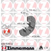 600.1599.52 ZIMMERMANN Гальмівний диск