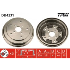 DB4231 TRW Гальмівний барабан