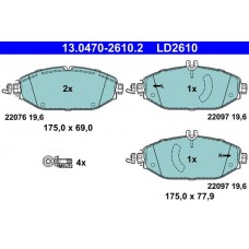 13.0470-2610.2 ATE Комплект гальмівних колодок дисковий гальм