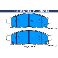 B1.G102-1483.2 GALFER Комплект гальмівних колодок дисковий гальм