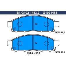 B1.G102-1483.2 GALFER Комплект гальмівних колодок дисковий гальм