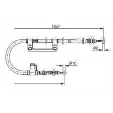 1 987 477 502 BOSCH Тросик, cтояночный тормоз