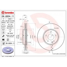 09.8304.11 BREMBO Гальмівний диск