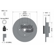 BDS1088 BENDIX Braking Гальмівний диск
