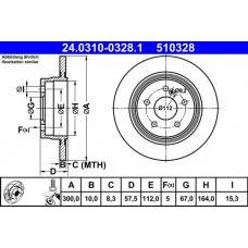 24.0310-0328.1 ATE Гальмівний диск