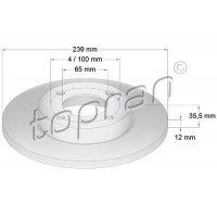 103 406 TOPRAN Гальмівний диск