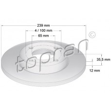 103 406 TOPRAN Гальмівний диск