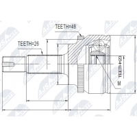 NPZ-TY-082 NTY Шарнирный комплект, Привідний вал