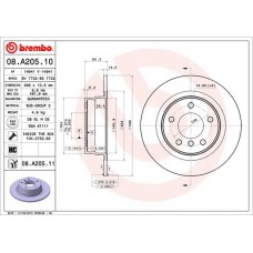 08.A205.11 BREMBO Гальмівний диск