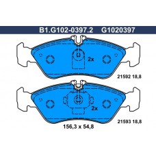 B1.G102-0397.2 GALFER Комплект гальмівних колодок дисковий гальм