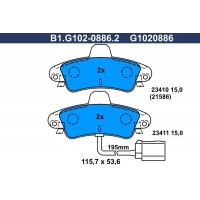 B1.G102-0886.2 GALFER Комплект гальмівних колодок дисковий гальм