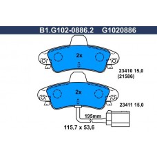 B1.G102-0886.2 GALFER Комплект гальмівних колодок дисковий гальм