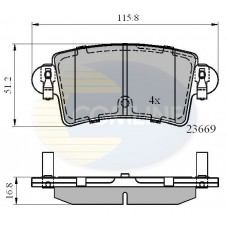 CBP01036 COMLINE КомплеК т гальмівних колодок, дискове гальмо