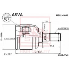 MTIU-5035 ASVA Шарнирный комплект, Привідний вал