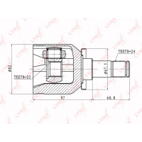 CI-4601 LYNXauto Шарнирный комплект, Привідний вал