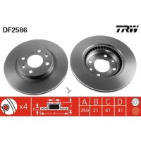 DF2586 TRW Гальмівний диск