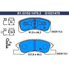 B1.G102-1470.2 GALFER Комплект гальмівних колодок дисковий гальм