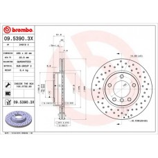 09.5390.3X BREMBO Гальмівний диск