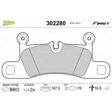 302280 VALEO КомплеК т гальмівних колодок, дискове гальмо