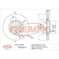 BD3615 FREMAX BRAKE DISC HIGH CARBON