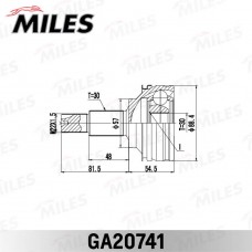 GA20741 MILES Шарнирный комплект, Привідний вал