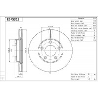 E6F531S AISIN Гальмівний диск