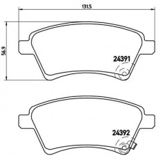 P 23 105 BREMBO Комплект гальмівних колодок дисковий гальм